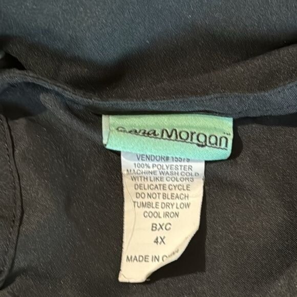 Jessica Morgan Womens Black Short Sleeve Top Plus Size 4X Polyester - Picture 3 of 6